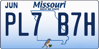 MO license plate PL7B7H