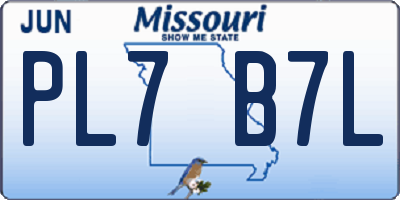 MO license plate PL7B7L