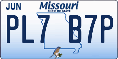 MO license plate PL7B7P