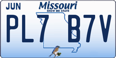 MO license plate PL7B7V