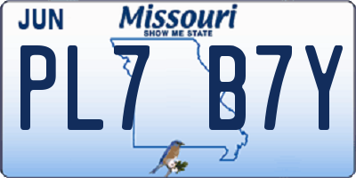 MO license plate PL7B7Y
