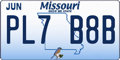 MO license plate PL7B8B