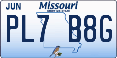 MO license plate PL7B8G