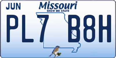 MO license plate PL7B8H