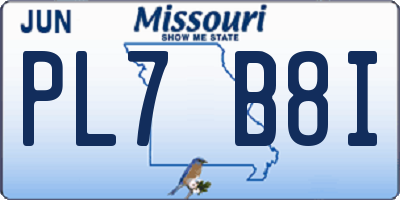 MO license plate PL7B8I