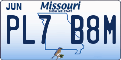 MO license plate PL7B8M