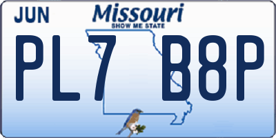 MO license plate PL7B8P