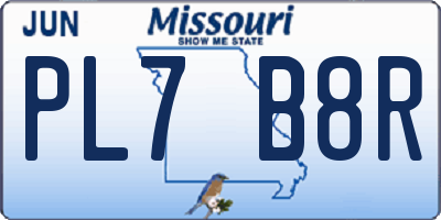 MO license plate PL7B8R