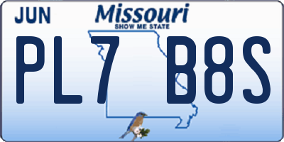 MO license plate PL7B8S