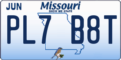 MO license plate PL7B8T