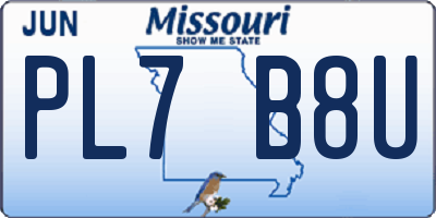 MO license plate PL7B8U
