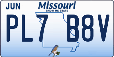 MO license plate PL7B8V
