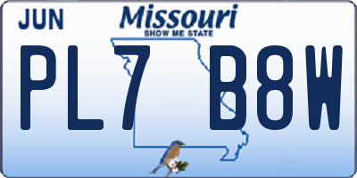 MO license plate PL7B8W