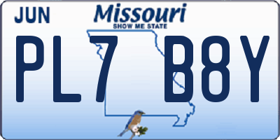MO license plate PL7B8Y
