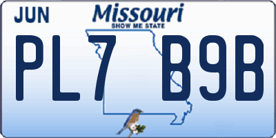 MO license plate PL7B9B