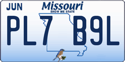 MO license plate PL7B9L