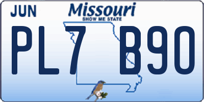 MO license plate PL7B9O