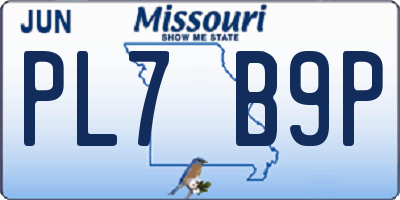 MO license plate PL7B9P