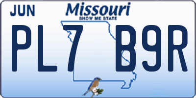 MO license plate PL7B9R