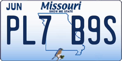 MO license plate PL7B9S