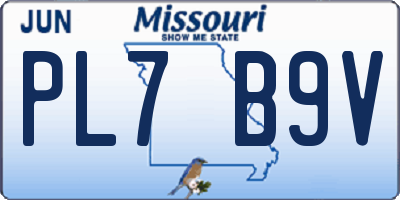 MO license plate PL7B9V