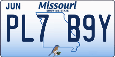 MO license plate PL7B9Y