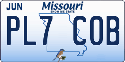MO license plate PL7C0B