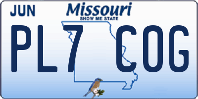 MO license plate PL7C0G