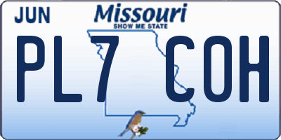 MO license plate PL7C0H