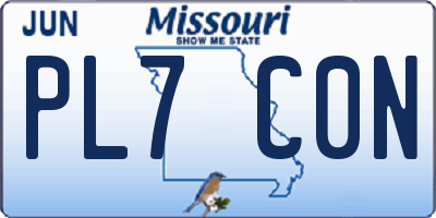 MO license plate PL7C0N