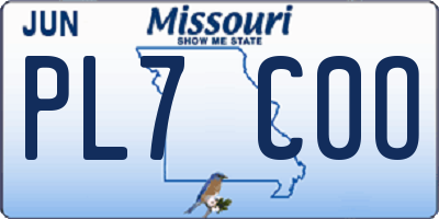 MO license plate PL7C0O