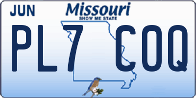 MO license plate PL7C0Q