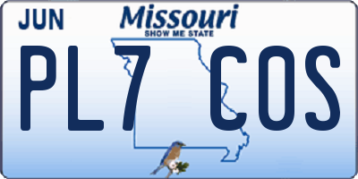 MO license plate PL7C0S