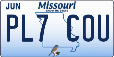 MO license plate PL7C0U