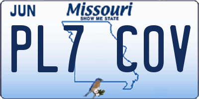 MO license plate PL7C0V