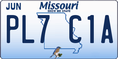 MO license plate PL7C1A