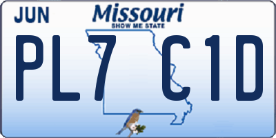 MO license plate PL7C1D