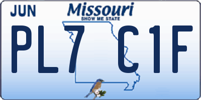 MO license plate PL7C1F