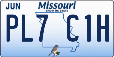 MO license plate PL7C1H