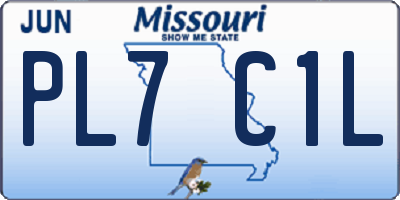 MO license plate PL7C1L