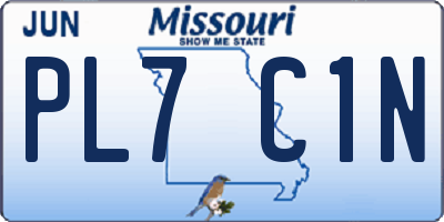 MO license plate PL7C1N