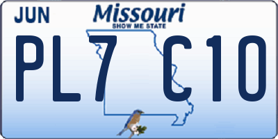 MO license plate PL7C1O