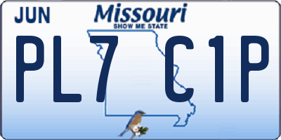 MO license plate PL7C1P