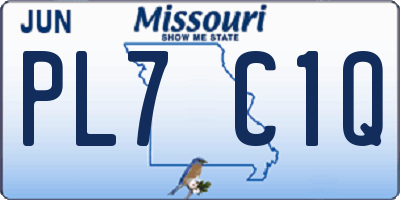 MO license plate PL7C1Q