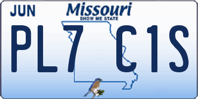 MO license plate PL7C1S