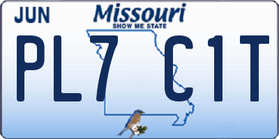 MO license plate PL7C1T