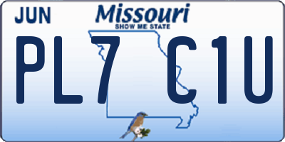 MO license plate PL7C1U