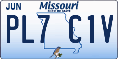MO license plate PL7C1V