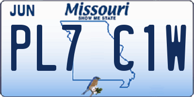 MO license plate PL7C1W