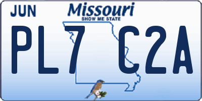 MO license plate PL7C2A
